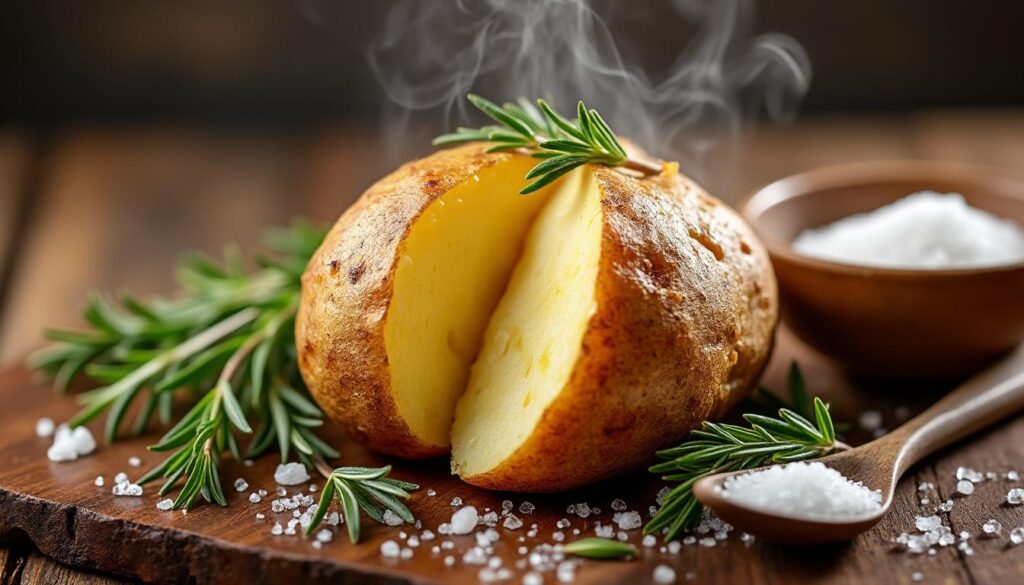 découvrez nos astuces incontournables pour réussir votre pomme de terre au four avec une peau délicieusement croustillante et un cœur tendre et fondant.