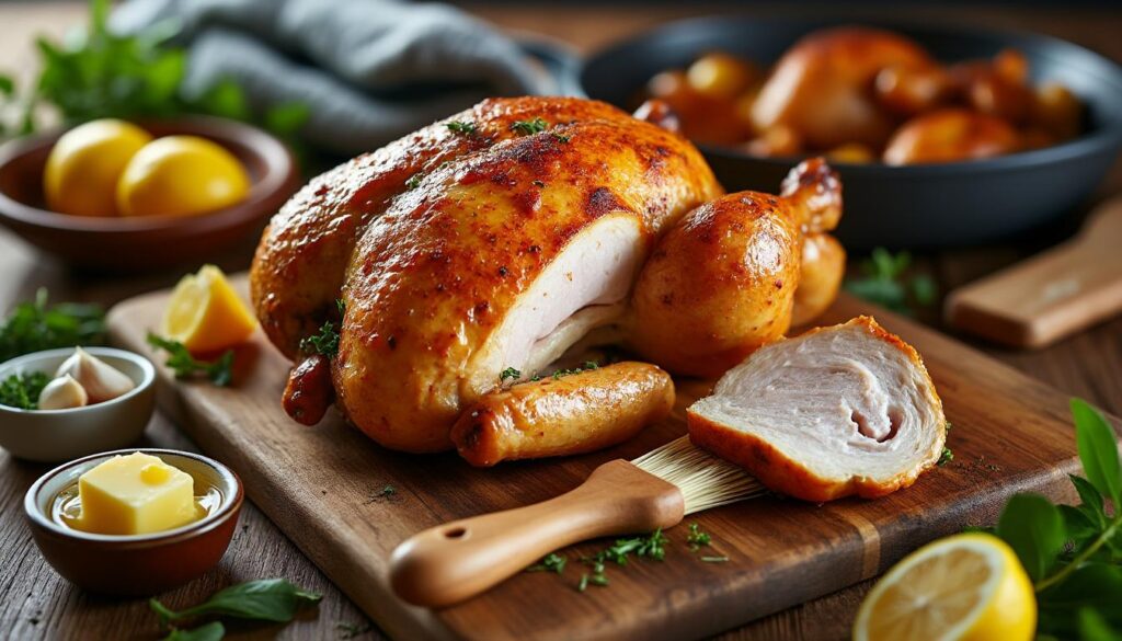 découvrez nos astuces infaillibles pour réussir un poulet au four avec une peau parfaitement croustillante et une viande tendre et juteuse à chaque cuisson.