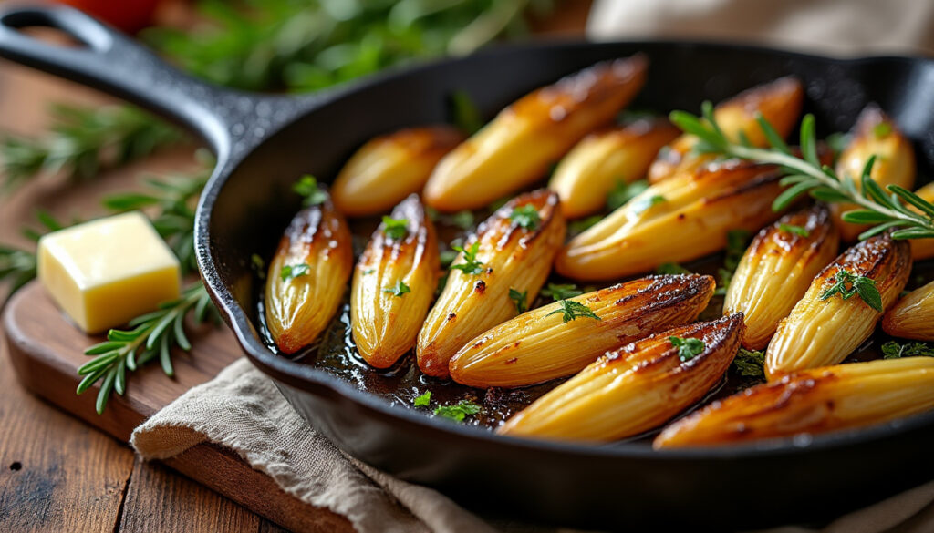 découvrez l'astuce pour réussir des endives braisées à la poêle, fondantes et savoureuses, parfaites pour un accompagnement gourmand et facile à préparer.