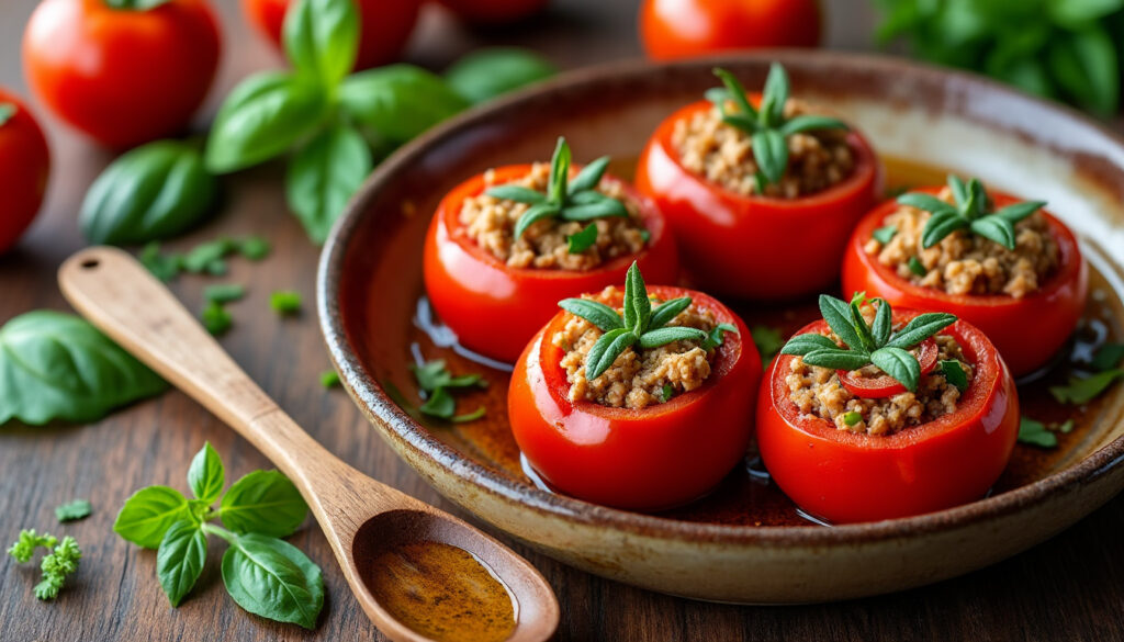 découvrez notre recette facile de tomates farcies au four, savoureuse et légère, pour un repas gourmand et équilibré qui plaira à toute la famille.